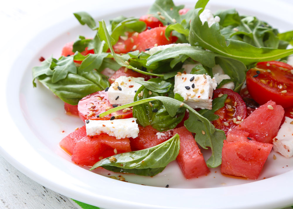 Watermelon, Feta and Arugula Salad