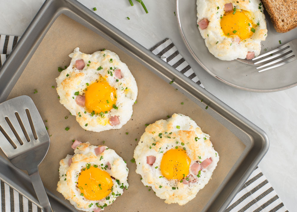 Cloud Eggs with Ham