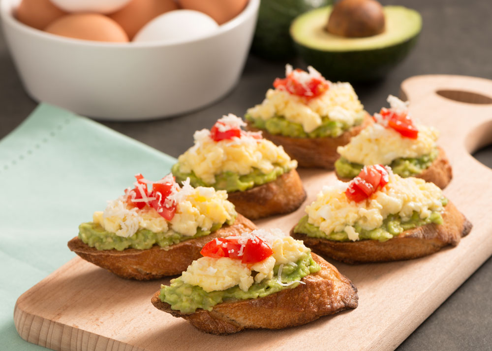 Egg and Avocado Crostini